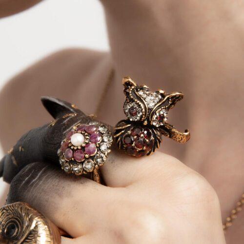 Anello Gufo, Fiore e Farfalla - immagine 5