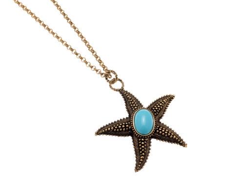 Collana Stella Marina dal cuore di Turchese