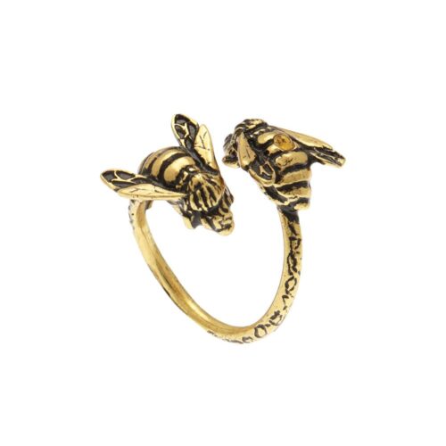 anello artigianale a forma di api con swarovski
