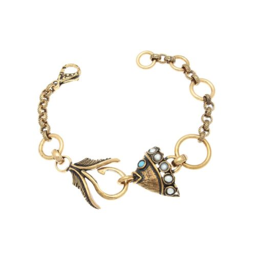 Bracciale creativo raffigurante un pesce con perle