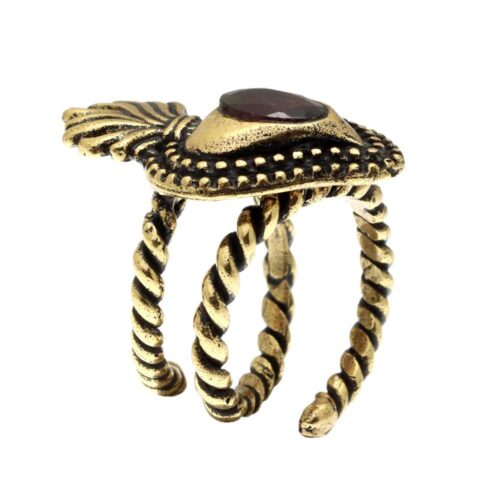 Anello Cuore Sacro con granato - immagine 3