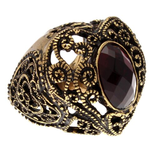 Anello Cuore Traforato Rosso - immagine 2
