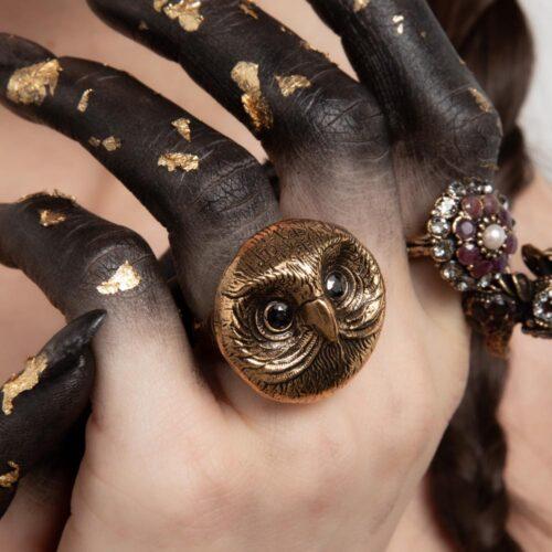 Anello Gufo Occhi Zaffiro - immagine 4