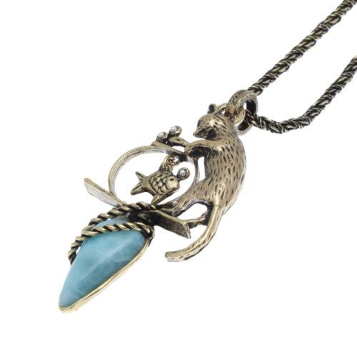 Collana Gatto con Larimar - immagine 3