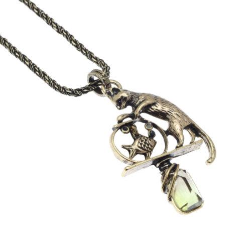 Collana Gatto con Quarzo Limone - immagine 1