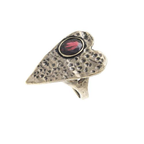 Anello Cuore con Granato - immagine 2