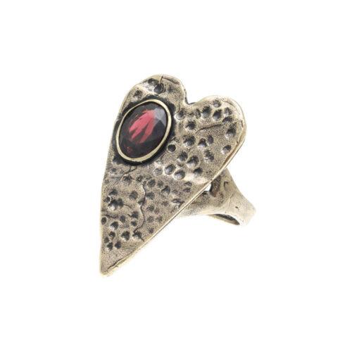 Anello Cuore con Granato - immagine 1