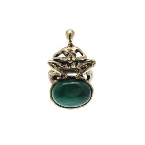 Anello Yoga con Malachite - immagine 1