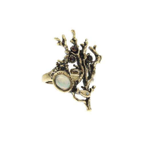 Anello Barriera Corallina con Opale