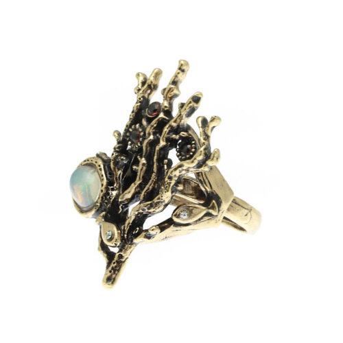 Anello Barriera Corallina con Opale - immagine 2