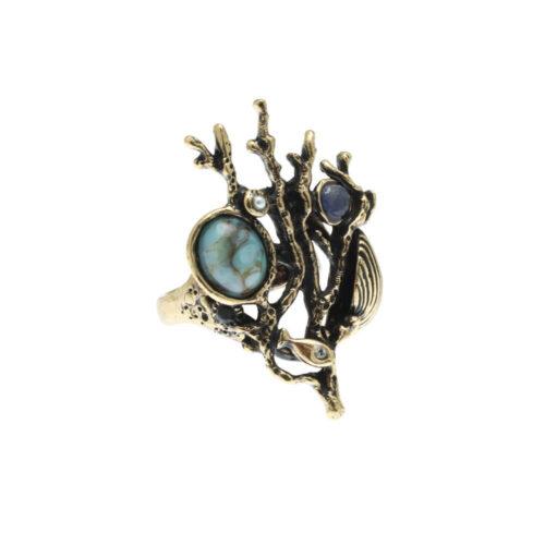 Anello Barriera Corallina con Turchese