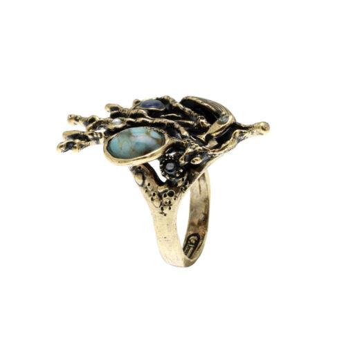 Anello Barriera Corallina con Turchese - immagine 4