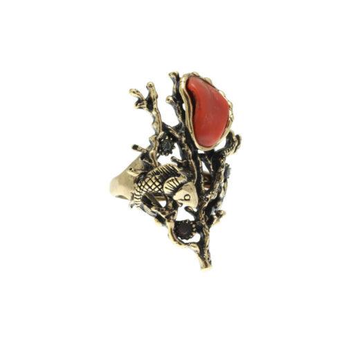 Anello Barriera Corallina con Corallo