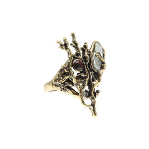 Anello Barriera Corallina con Perla