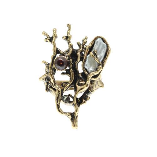 Anello Barriera Corallina con Perla - immagine 3