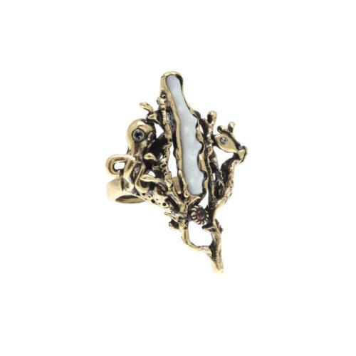 Anello Barriera Corallina con Corallo Bianco - immagine 1